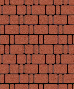 Тротуарная плитка КЛАССИКО - Стандарт Красный, комплект из 3 видов плит